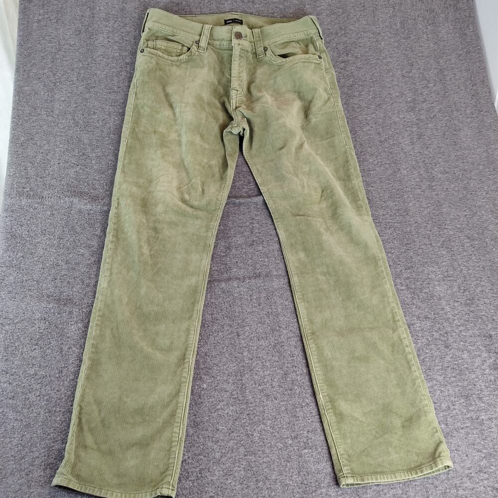 True Religion Pants Mens 34x34 Brown Geno Relaxed Slim Corduroy Straight Casual